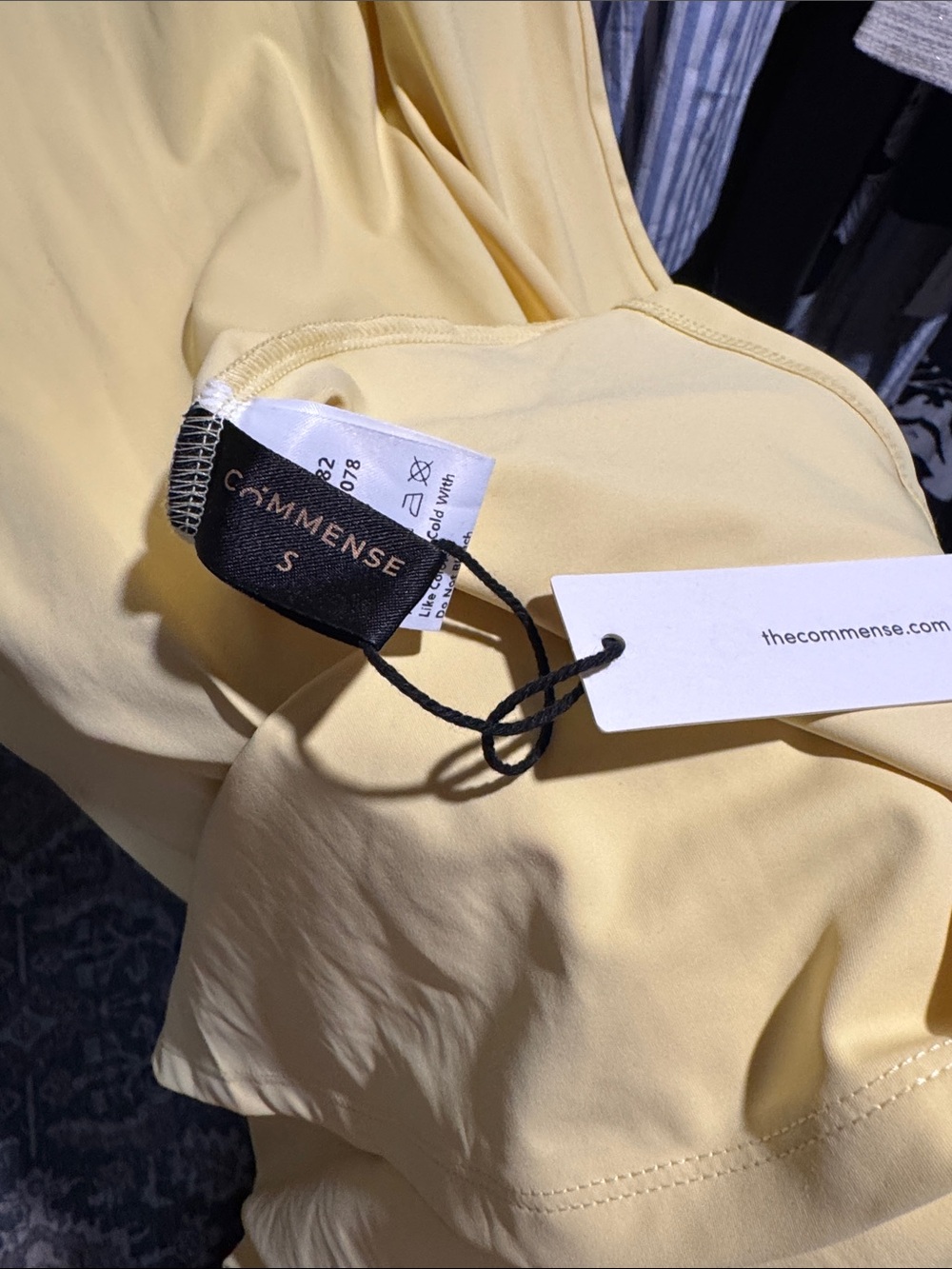 Commense Butter Yellow Drape Slim Maxi Evening Dress - Picture 8 of 8